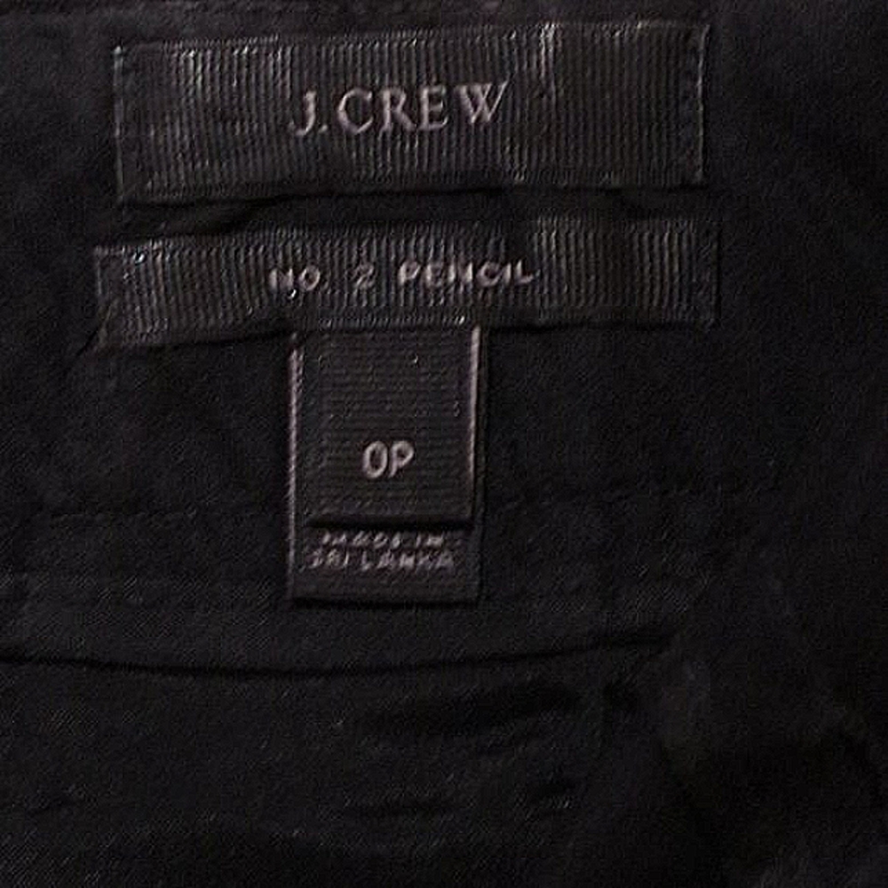 J. Crew No. 2 Pencil Black Cotton Skirt- Sz. 0P - Picture 8 of 8